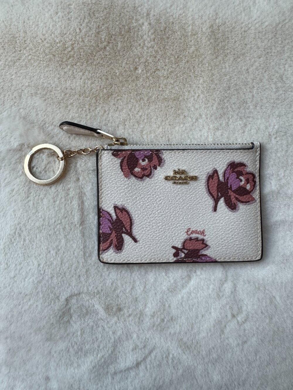 Coach Chalk Floral Mini Skinny ID Case Wallet